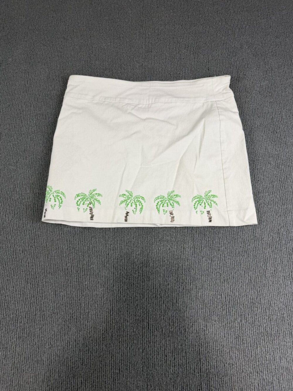Attire Womens White Palm Tree Embellished Petite Skort 12P